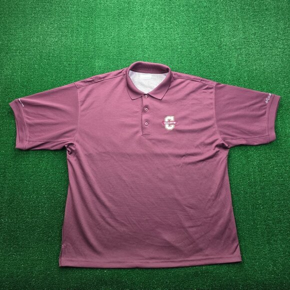 Charleston Cougars Polo Shirt Mens XL/2XL Maroon Columbia PFG NCAA College Logo - Picture 1 of 13